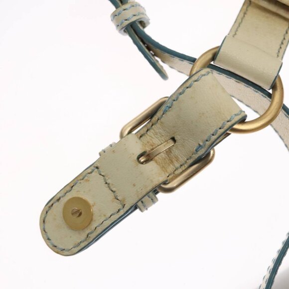 CELINE C Macadam Canvas Shoulder Bag Light Blue - Picture 9 of 15